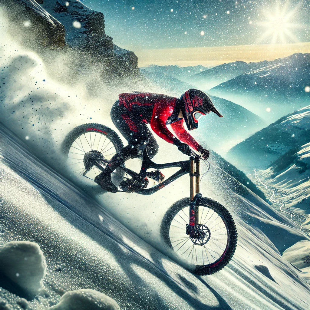 Éric Barone bate el récord mundial de velocidad en bicicleta de montaña sobre nieve